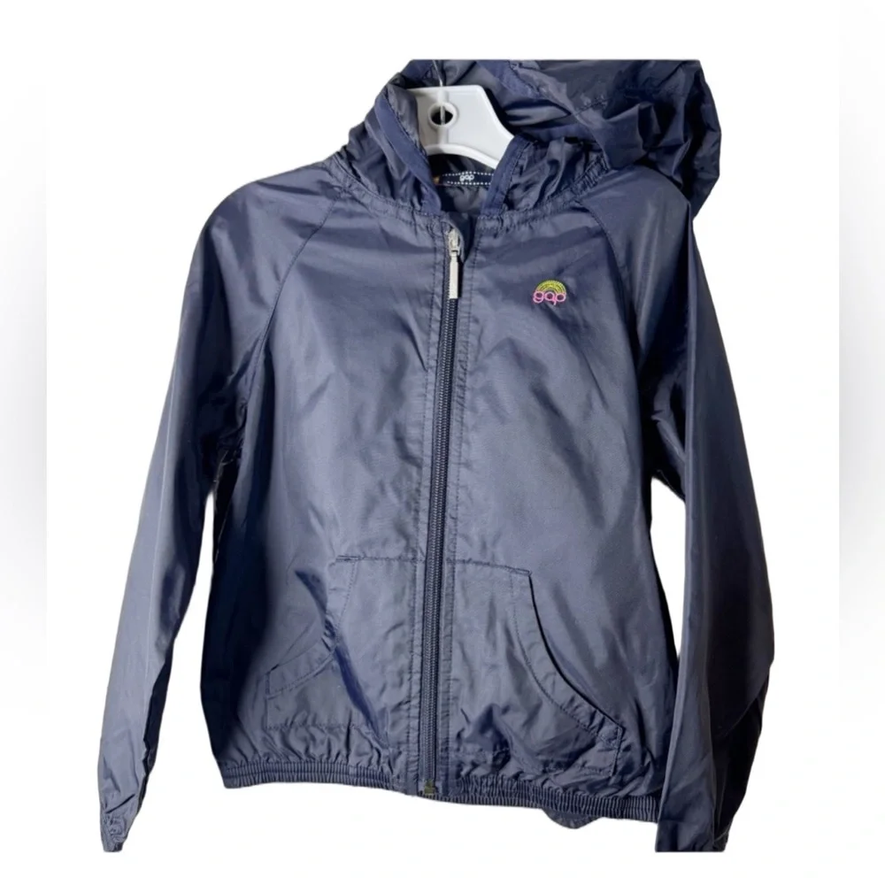 Gap Kids Navy Hooded Windbreaker Jacket. Excellent Condition  XS Casual Preppy